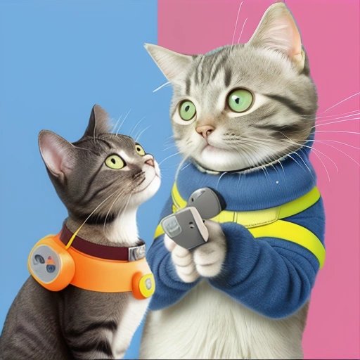 Cat using a communication device to talk to its owner