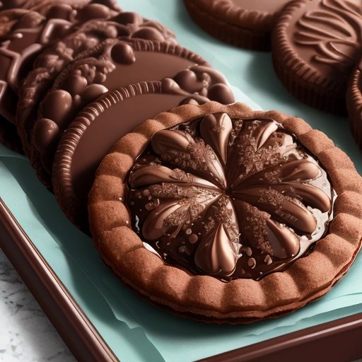 Tray of delicious chocolate biscuits