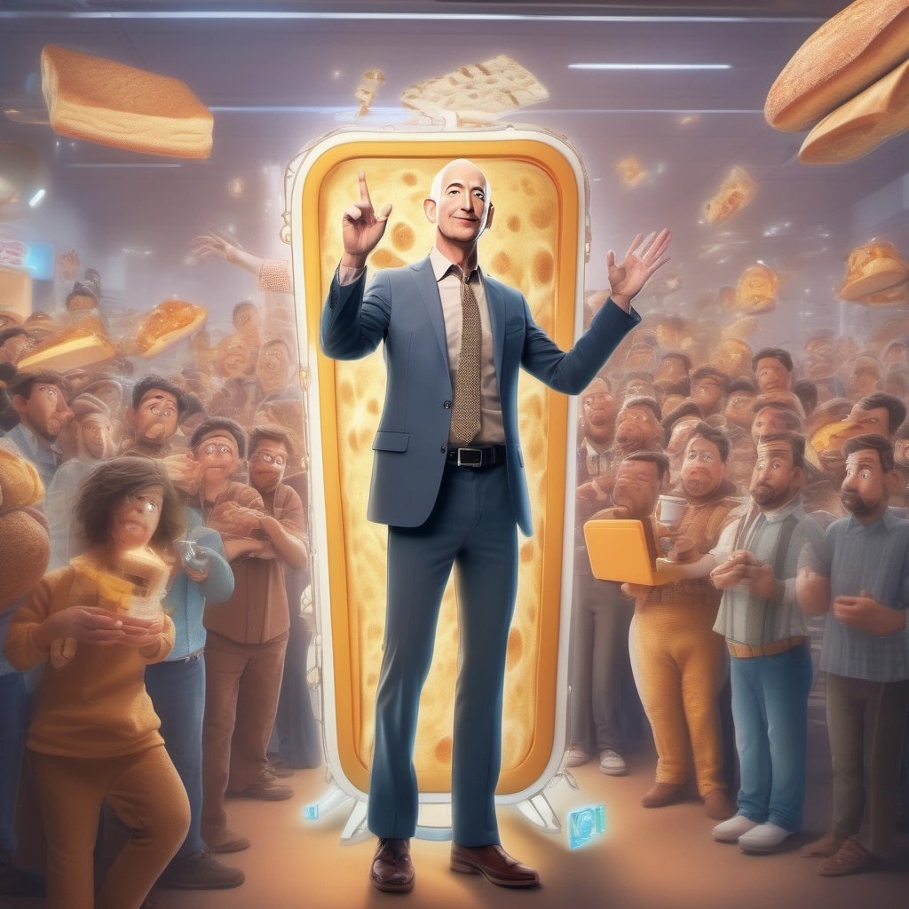 Jeff Bezos as a proud toaster