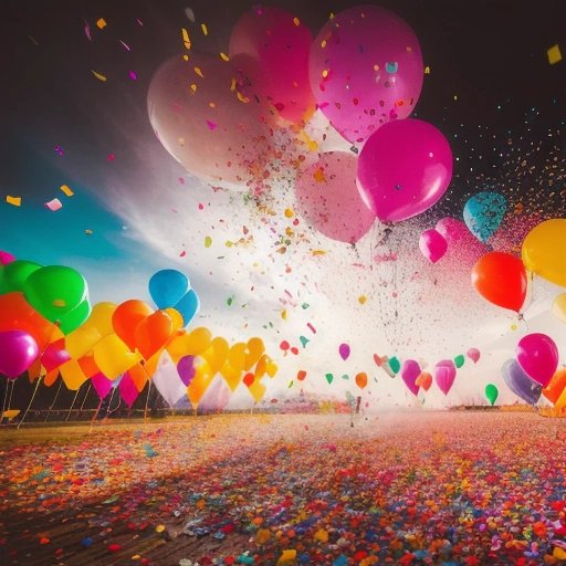 Confetti, laughter, and balloons