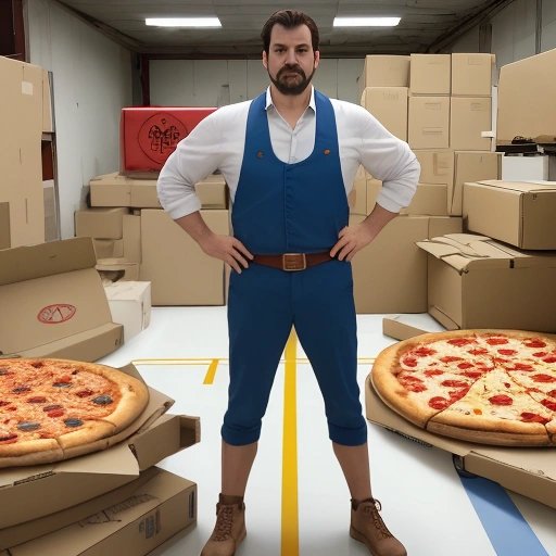 Leo Crustardo and pizza box