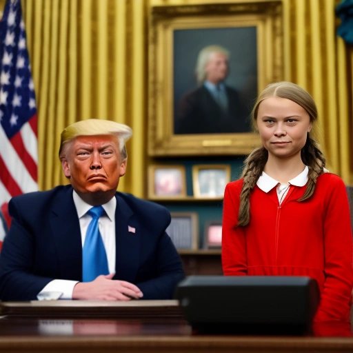 Greta Thunberg in the Oval Office with Donald Trump