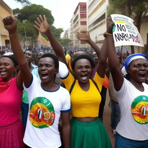 Mozambican citizens celebrating