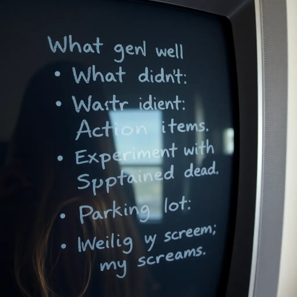 Retrospective notes scratched on the inside of a TV screen