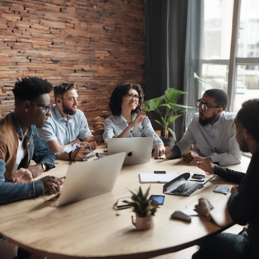 Group discussion about the future of technology