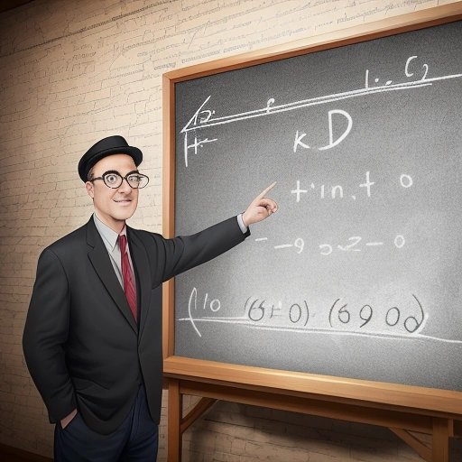 Gene Ray in front of the blackboard