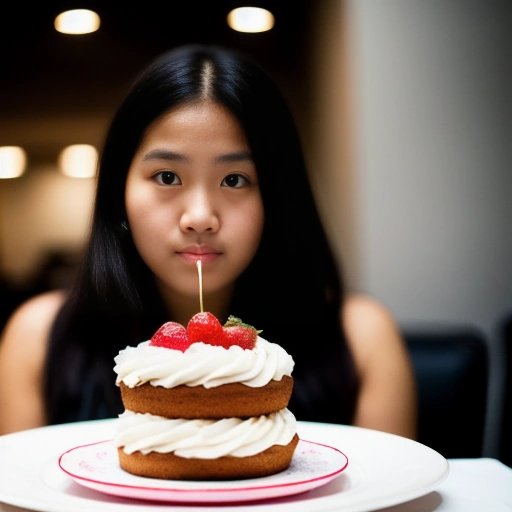 Person resisting cake