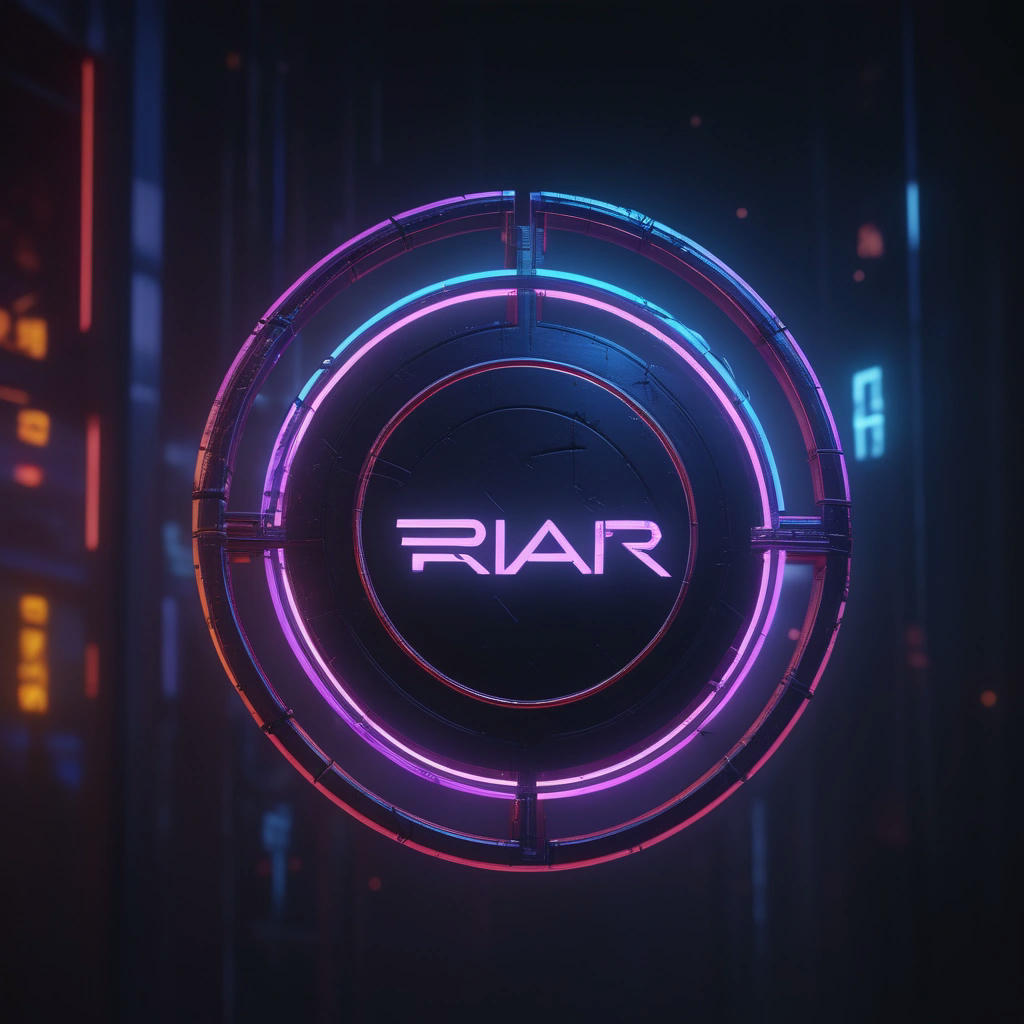 A futuristic Raku logo, neon lights and wires in the background, cyberpunk theme, high contrast, vibrant colors, 4k, cinematic, dramatic lighting, concept art by Ash Thorp