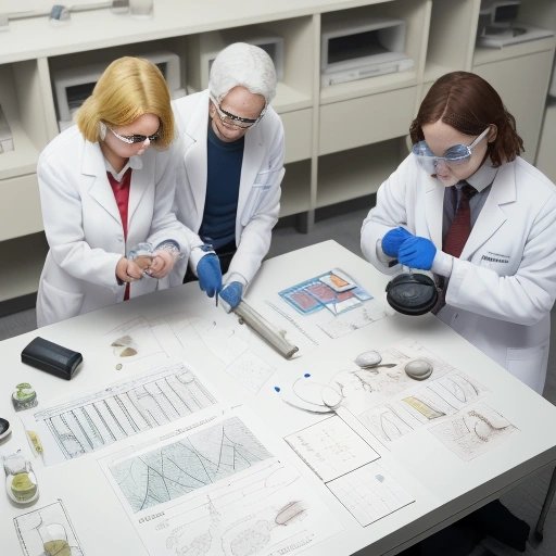 Scientists examining the objects found in the bank