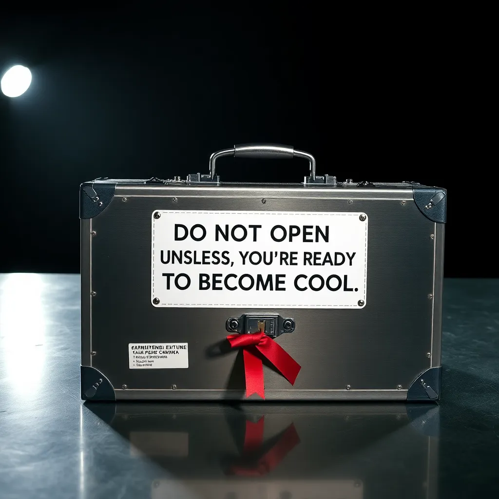 The titanium folder marked “DO NOT OPEN”