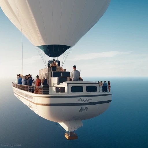 Eagle scanning the horizon in blimp