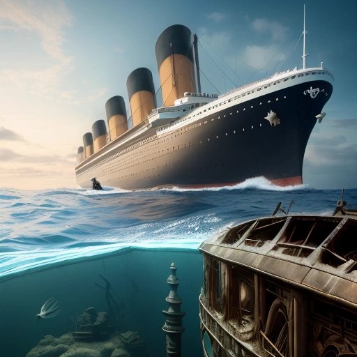 Image of tourists gawking at the sunk billionaire sub and Titanic wreckage