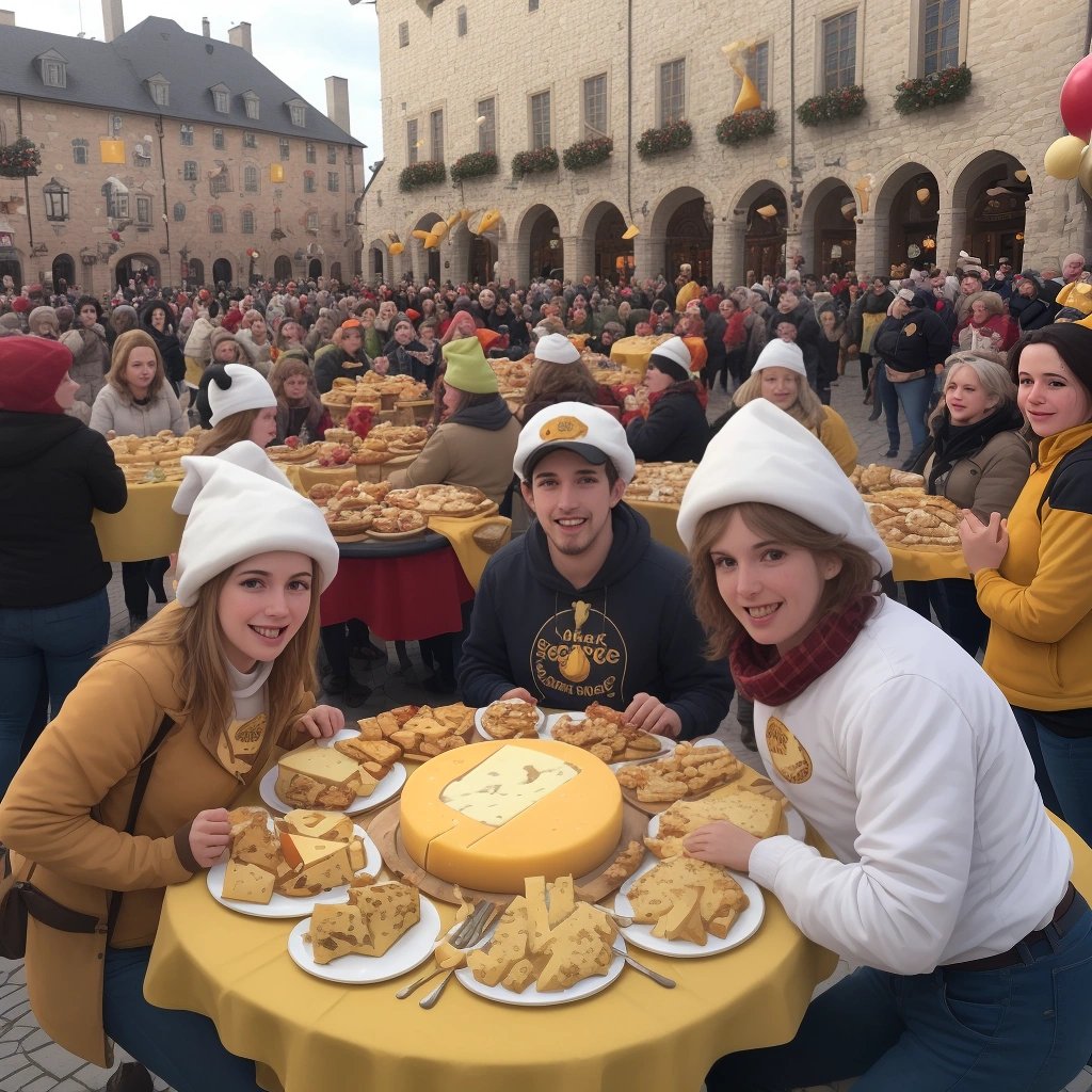 Cheese-themed solidarity event in town square