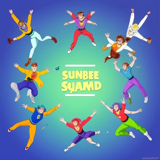 Collage of the Stumble Squad in action