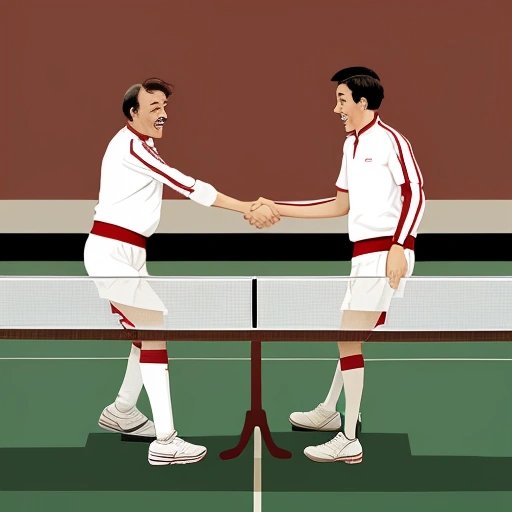 Leaders playing table tennis