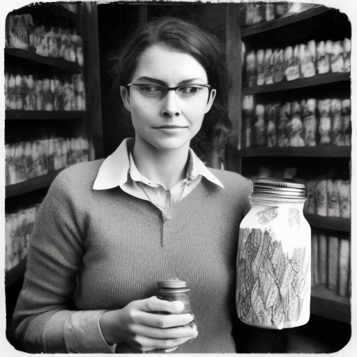 Elena holding a jar of pickles
