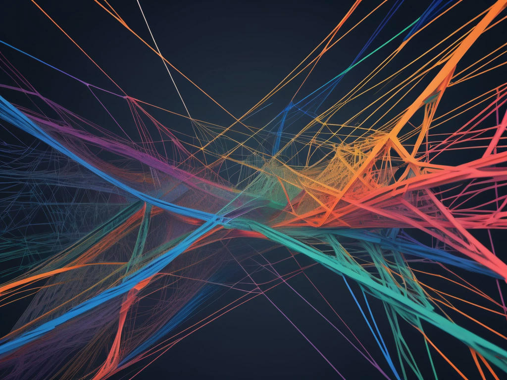 complex and tangled web of CSS code with various colors and lines crossing each other