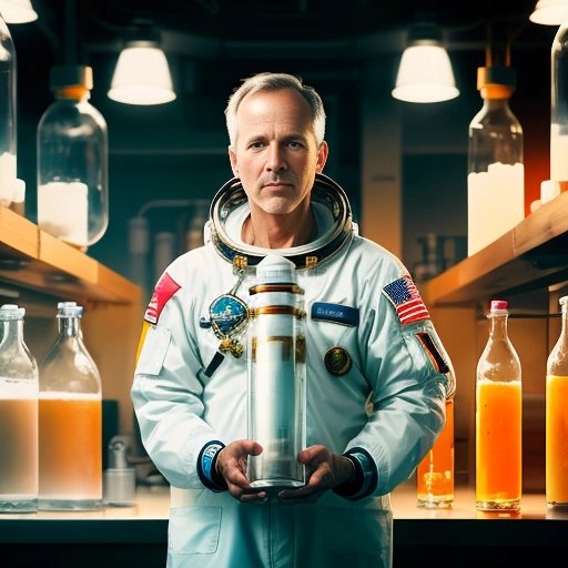 Astronaut Bill Hubble conducting experiments on onyx in space