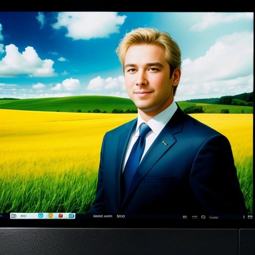 Amazed person viewing Windows XP wallpaper