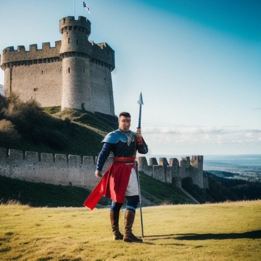 Adventurous hero with a sword