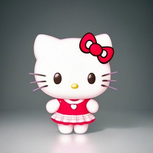 Hello Kitty with a toothbrush