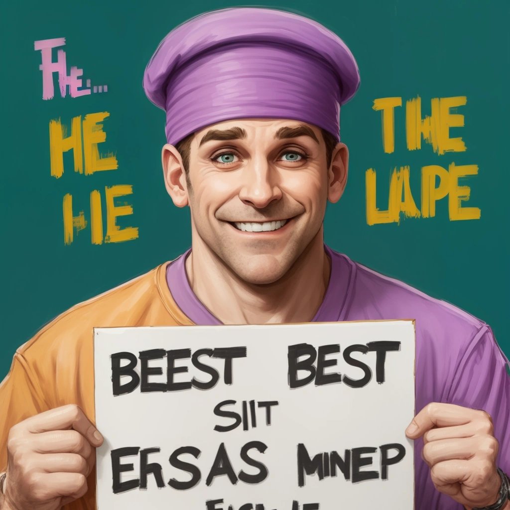 Prison Mike holding a sign that says 'Laughter is the best escape'