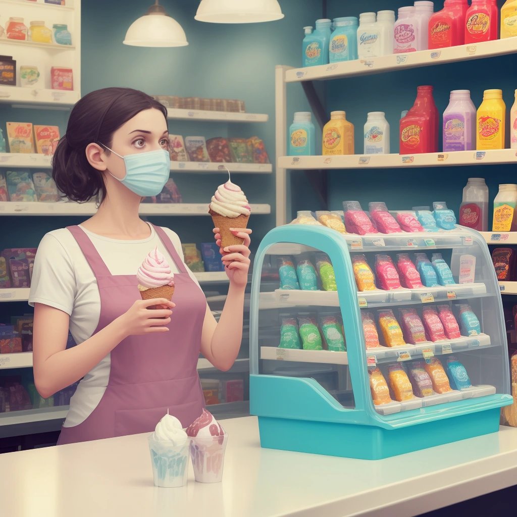 Confused customer at ice cream shop