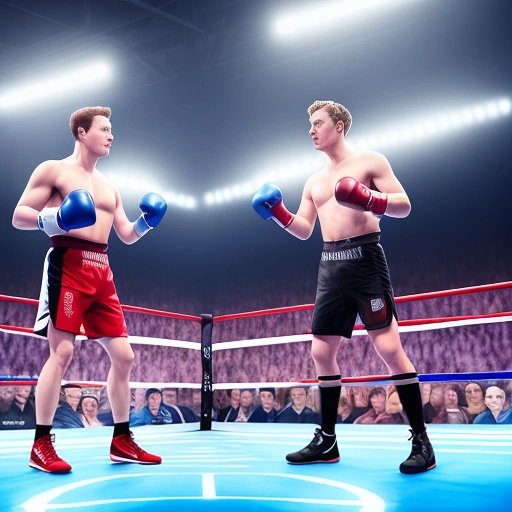 Musk and Zuckerberg in a wrestling ring