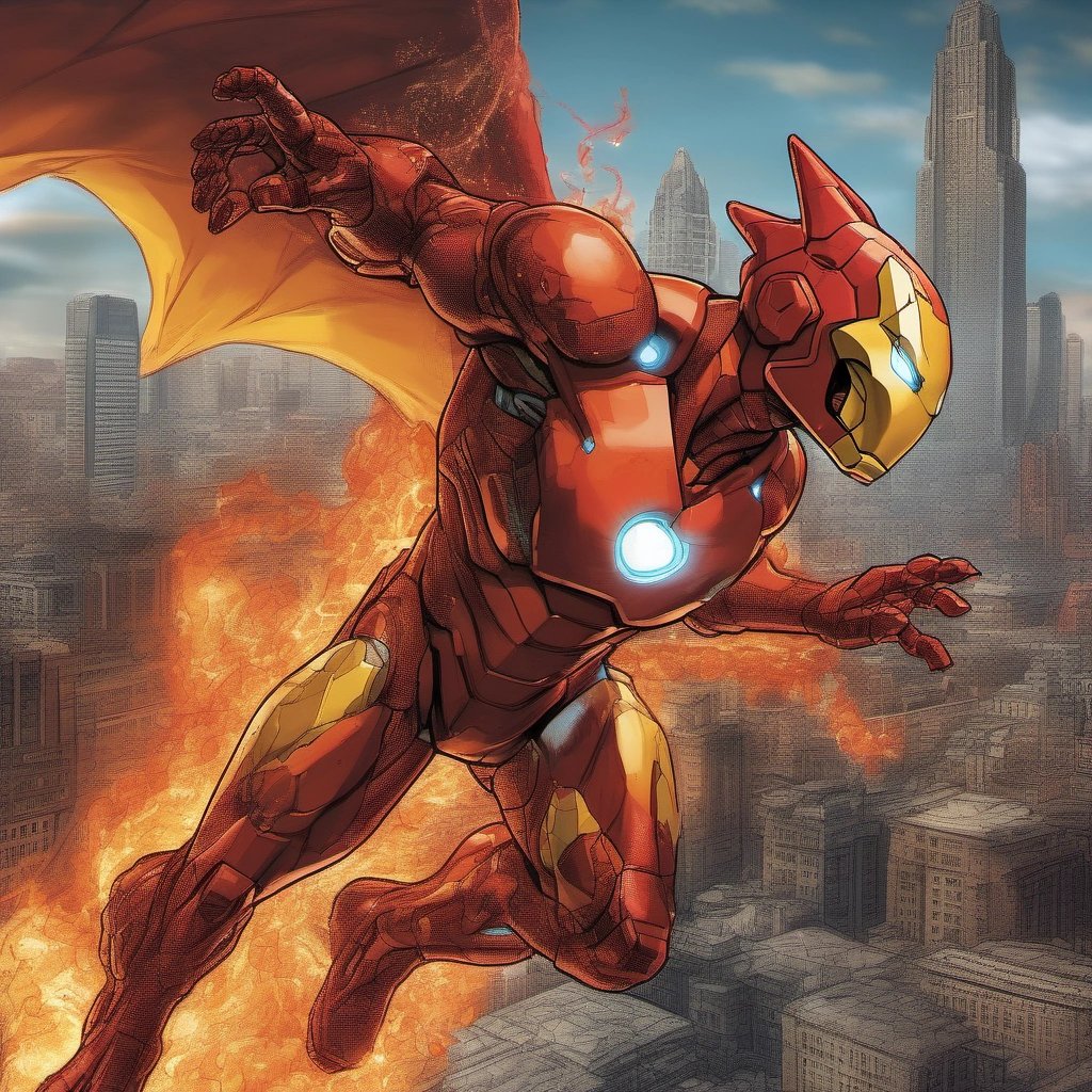 Iron Man as Charizard