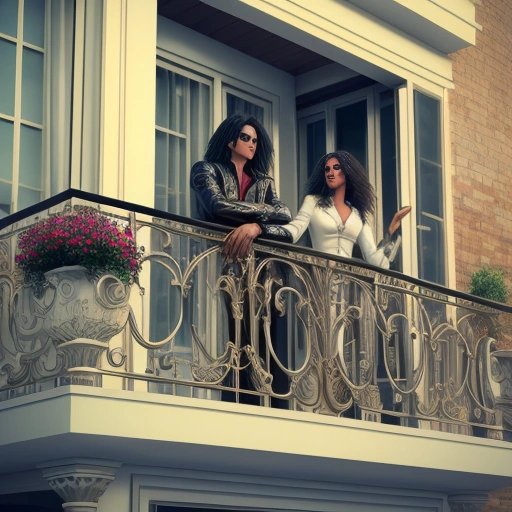 Michael Jackson holding a baby over a balcony