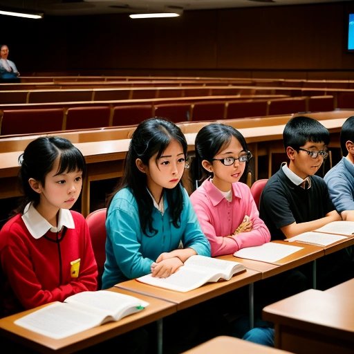 Scared contestants searching for the word in dictionaries