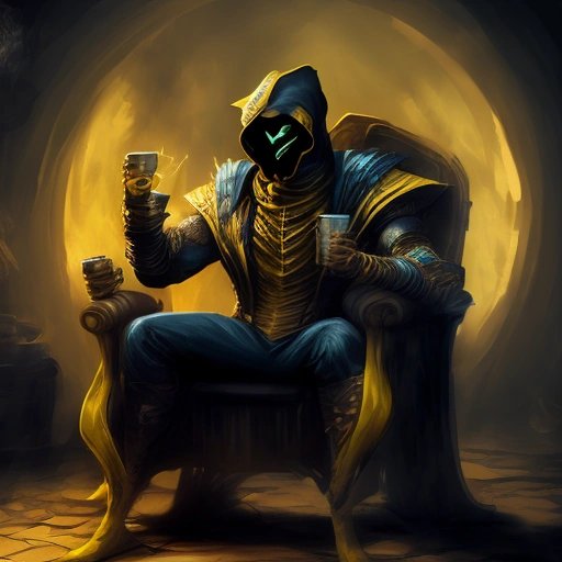 Scorpion sipping tea