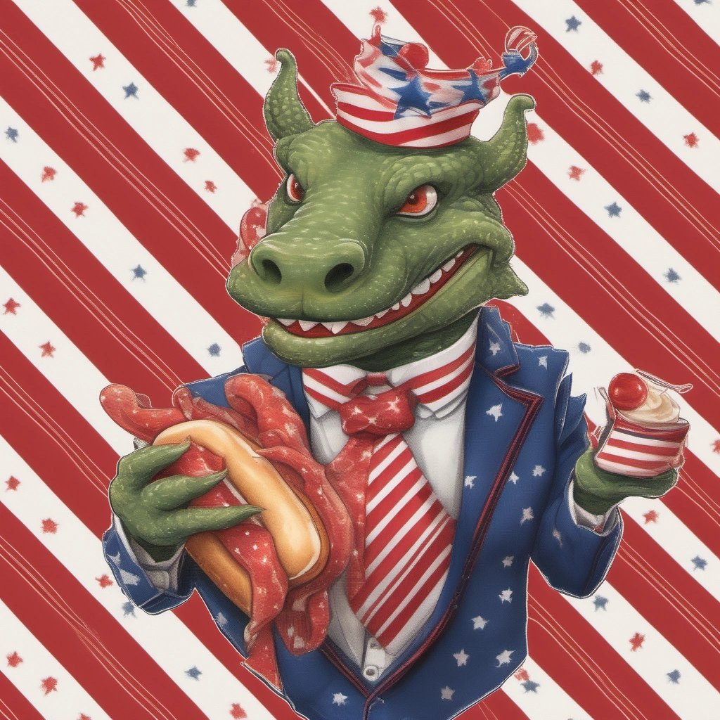 Welsh dragon celebrating the union with the United States