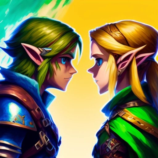 Link and Zelda fighting together