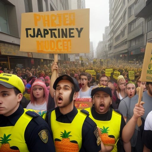 Pineapple protest march for pizza justice