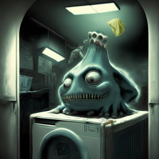A haunted laundromat with a terrifying sock ghost