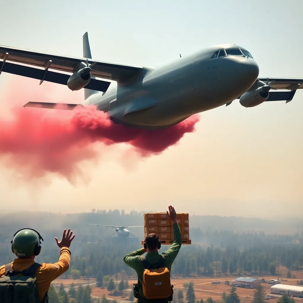 Air force wildfire response and supply drops