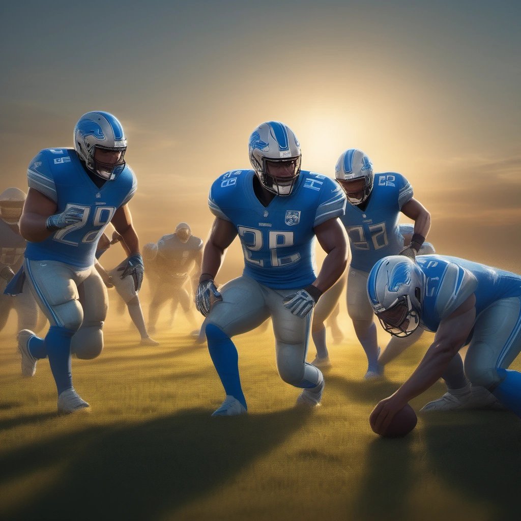 Lions wearing jerseys