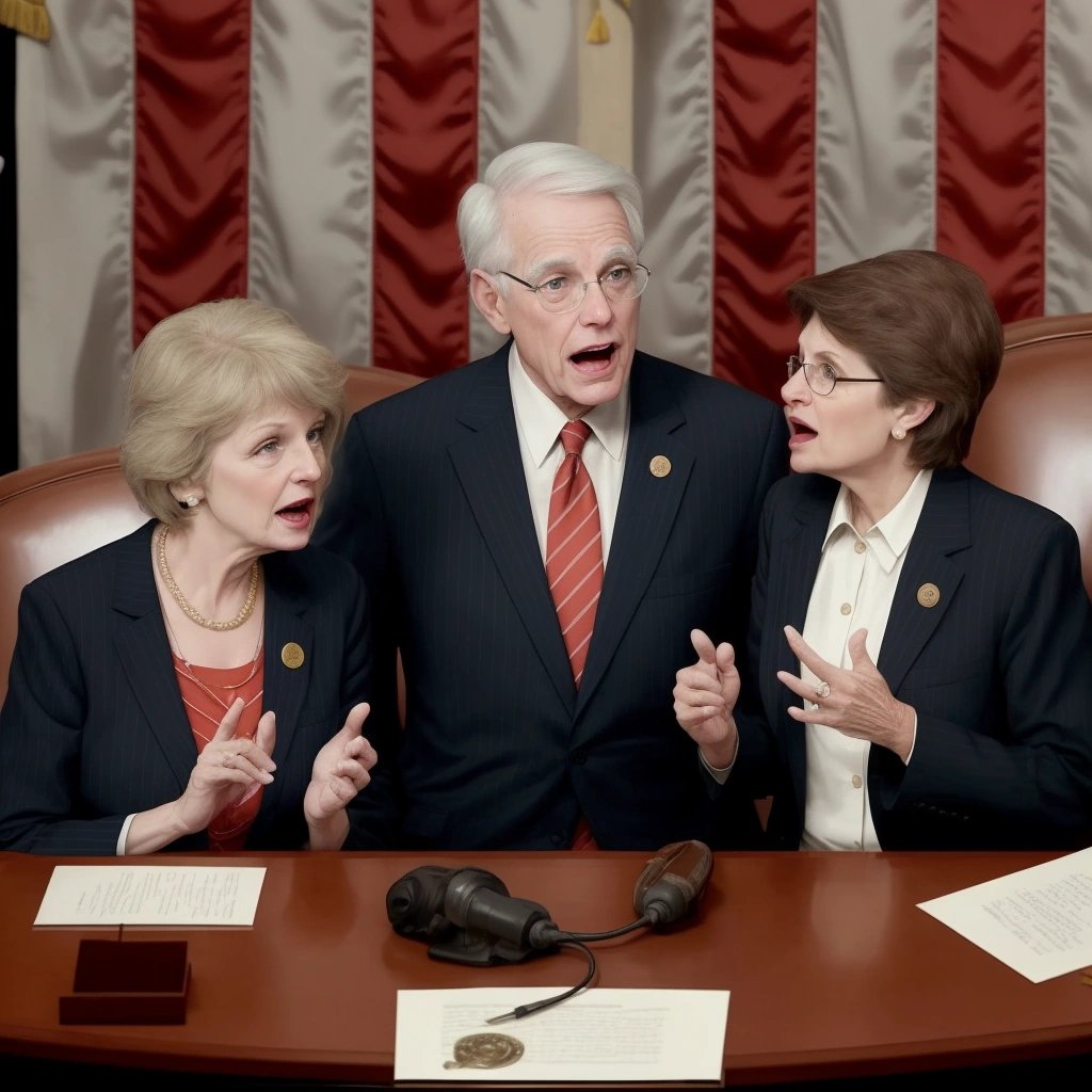 Congress members conversing with the Speaker