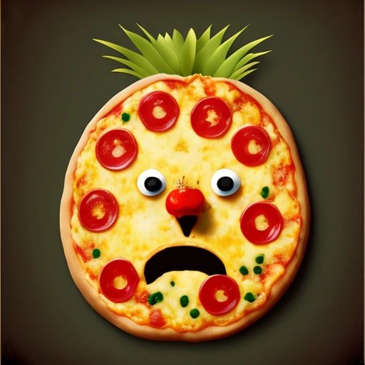 Sad pizza with pineapple