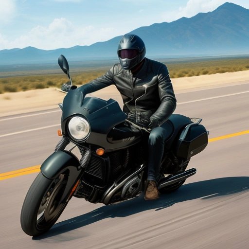 Jerome Powell as a rebel on a motorcycle