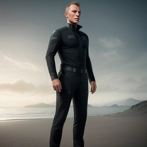 James Bond wearing biodegradable Kevlar suit