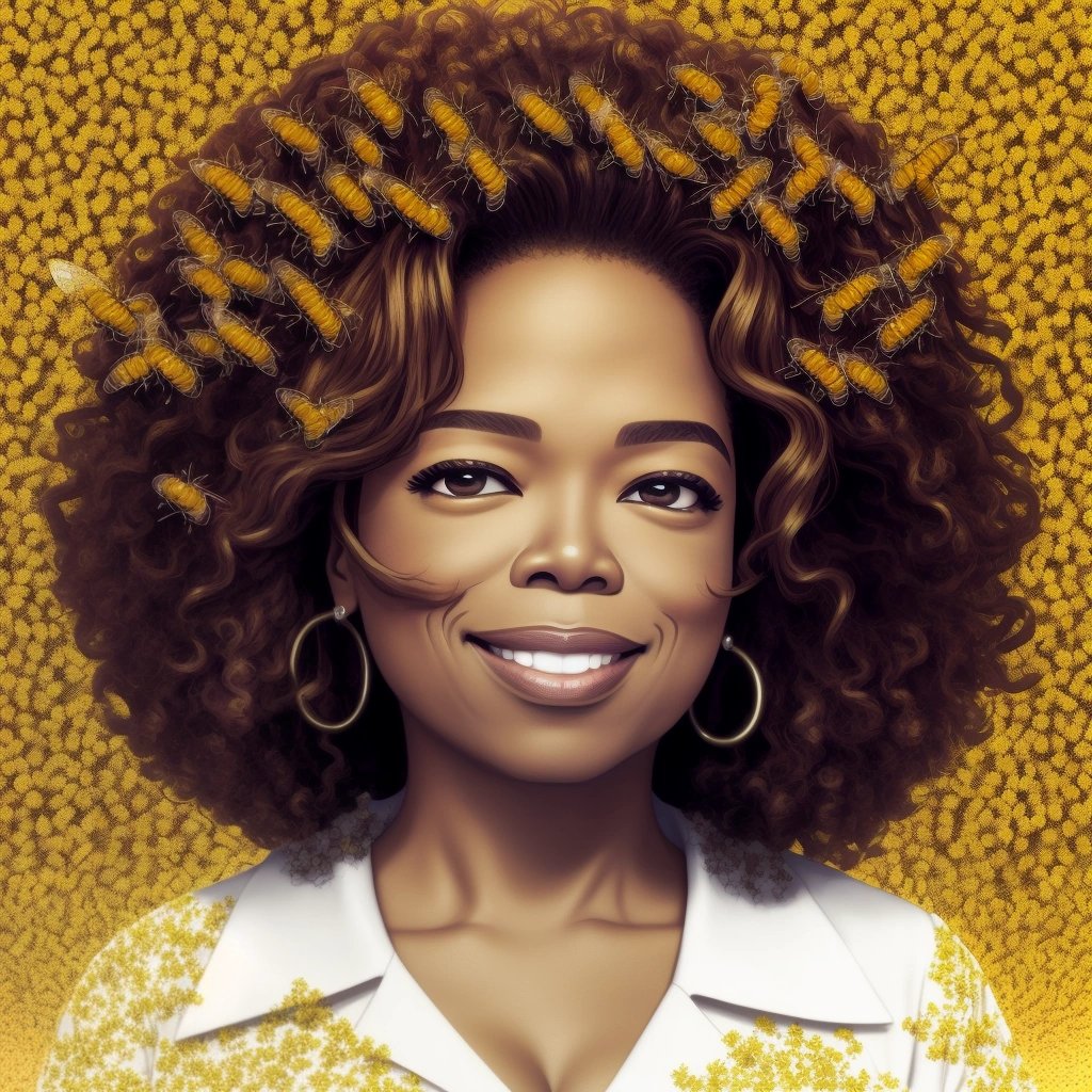 Oprah with a confident smile