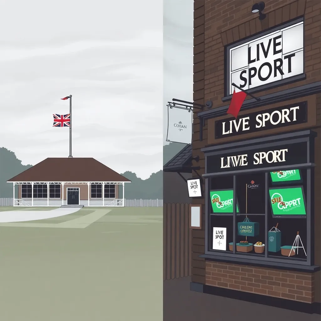 Flags at half-mast over a county ground and a “three-TV pub”