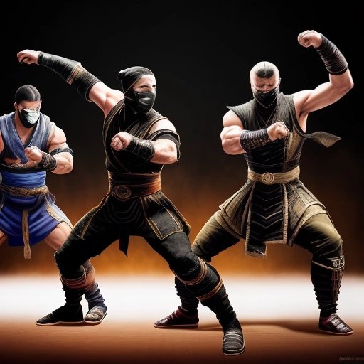 Mortal Kombat fighters in a dance battle