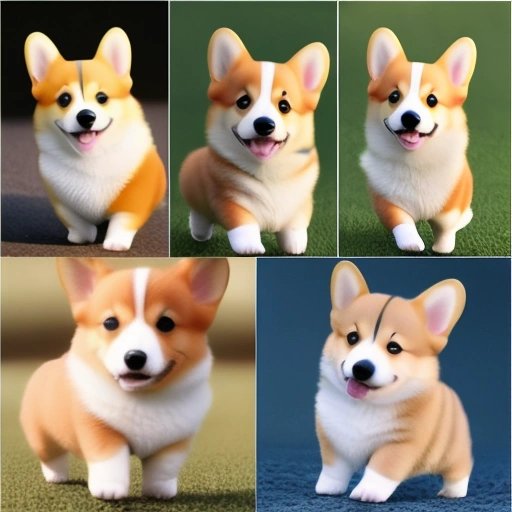 Corgi puppy collage