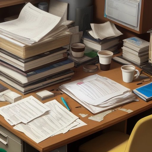 Scientist's messy desk