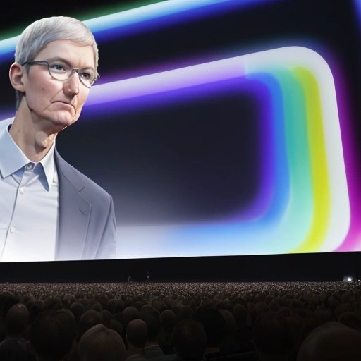 Tim Cook unveiling a new Apple product