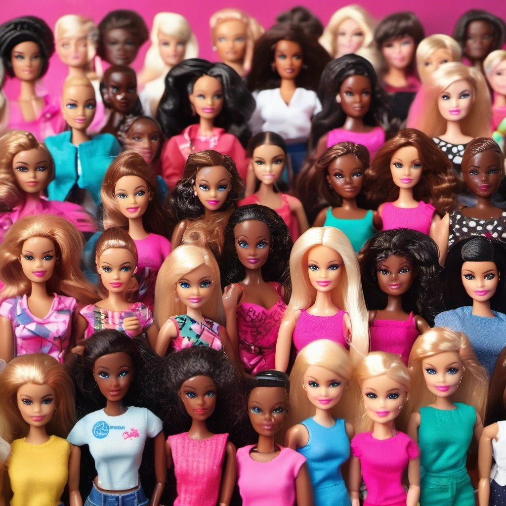 Barbie empowering a diverse crowd