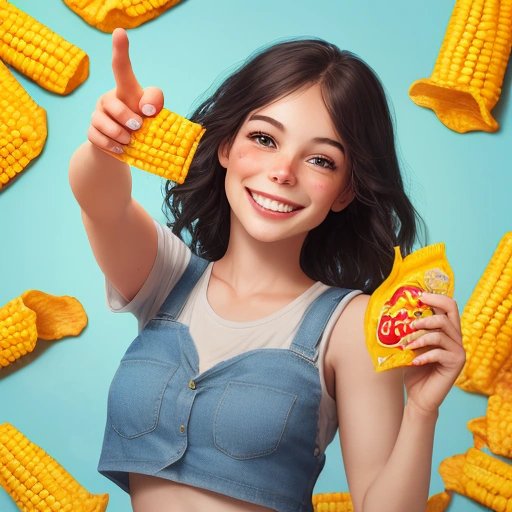 Jane holding Fritos Corn chips